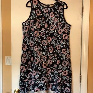 NWT Loft Sleeveless Navy Floral Dress, Size 18
